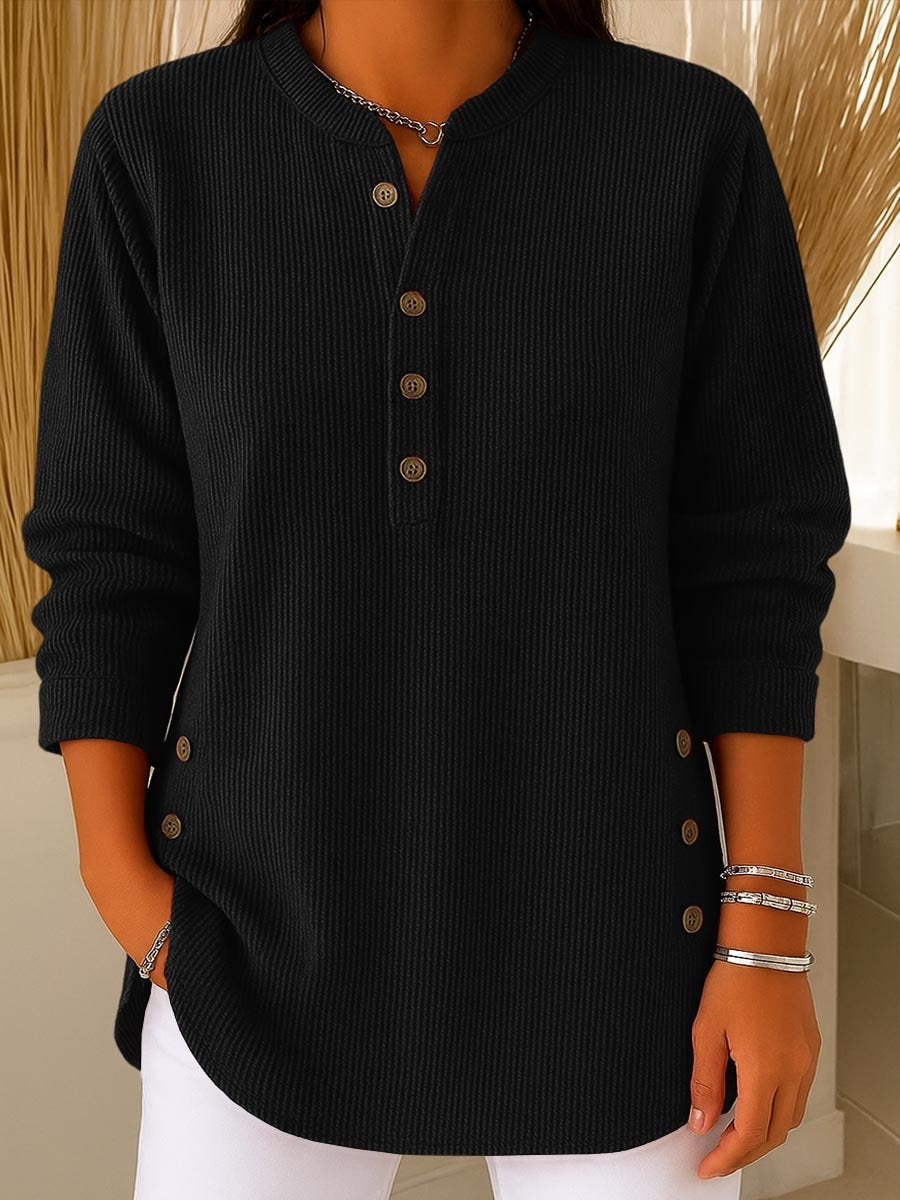 🔥 50% OFF NOW! ✨Women's Solid Color V Neck Long Sleeve Casual Loose