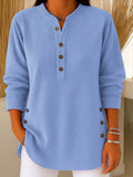 🔥 50% OFF NOW! ✨Women's Solid Color V Neck Long Sleeve Casual Loose