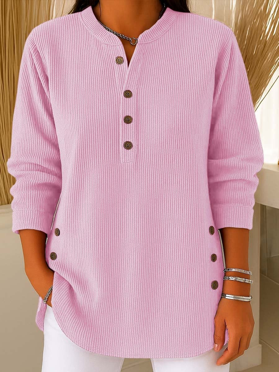 🔥 50% OFF NOW! ✨Women's Solid Color V Neck Long Sleeve Casual Loose